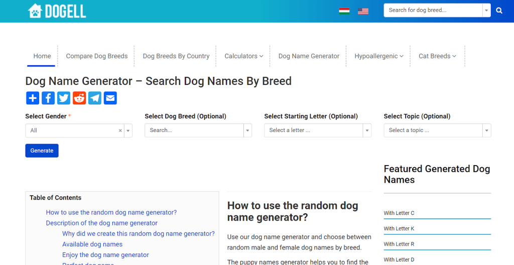Dogell Dog Name Generator